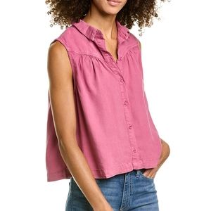 NWT Bella Dahl Sweet Orchid Pink Garment Dye Flowy Tencel Shirt M